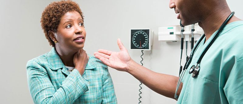 woman talking to a medical professional